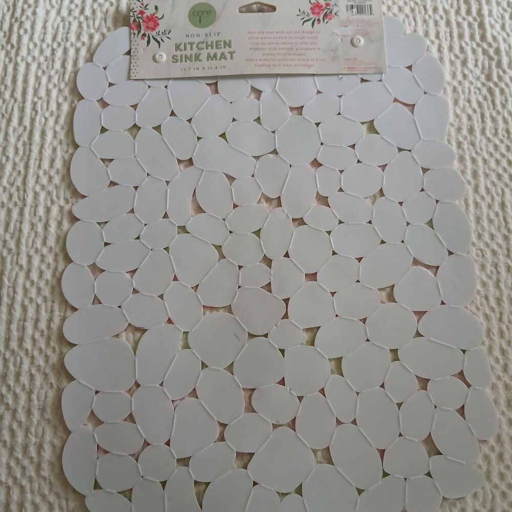 Listing For STEVE - 2 Kitchen Sink Mats-Coquette Pink Pastel Floral Non-Slip NWT - Picture 4 of 10